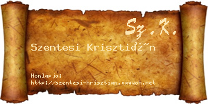 Szentesi Krisztián névjegykártya